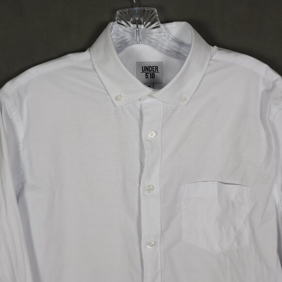 Under 5'10 Shirt Mens Medium White Short Men Classic Oxford Cotton Button Down - Picture 2 of 12